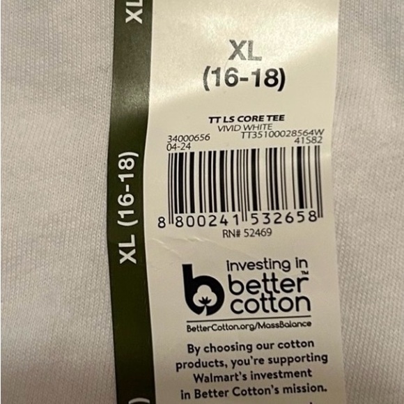 Two / Time and Tru Women's white Long Sleeve T-Shirt - Picture 4 of 4